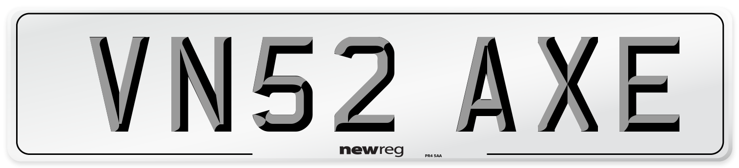 VN52 AXE Number Plate from New Reg